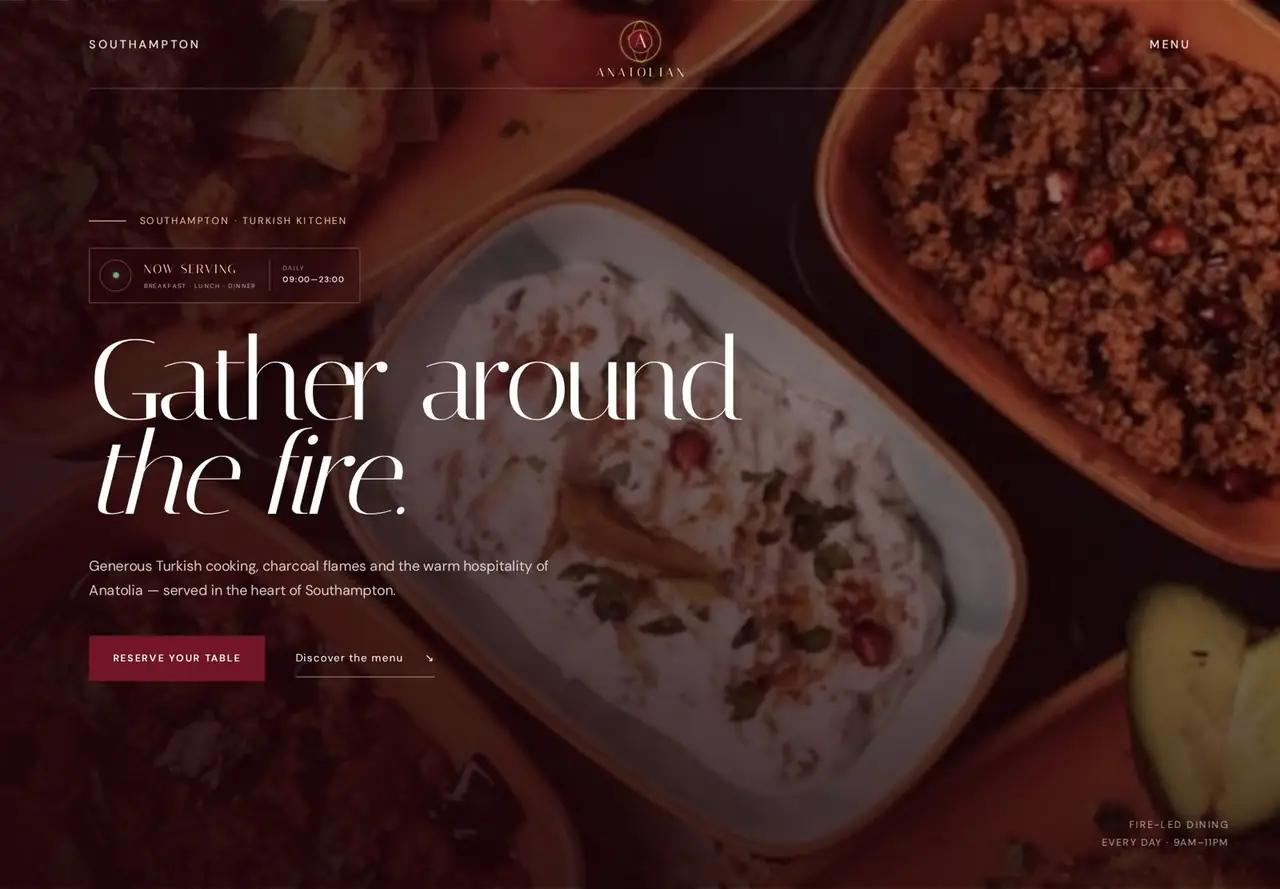 Anatolian Kitchen website project by AZ Web Studio