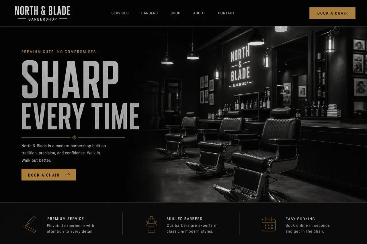 North & Blade website project by AZ Web Studio