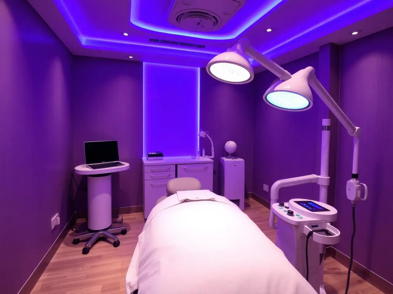Practitioner consulting with a client before treatment